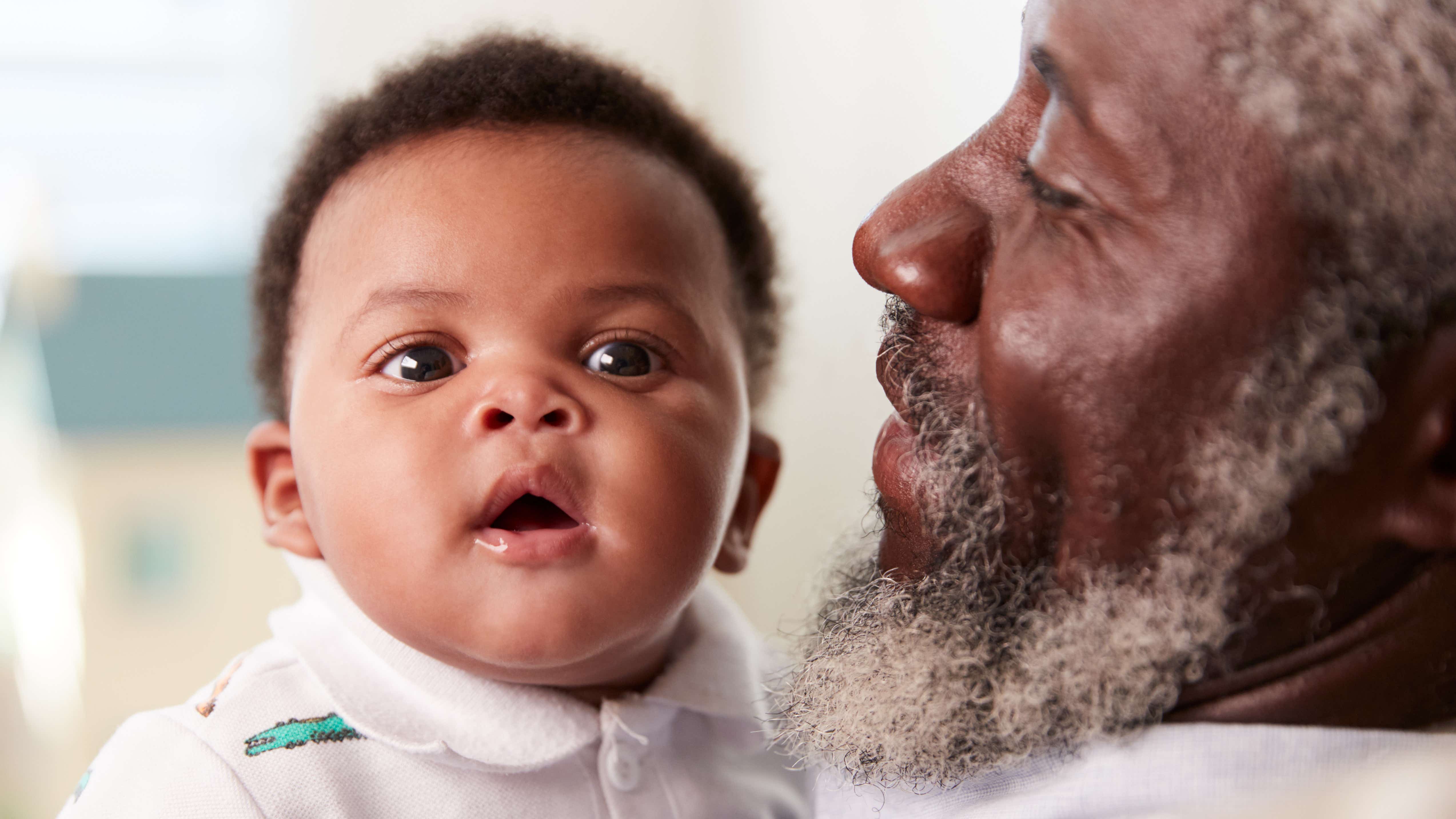 Grandfather with his baby grandchild