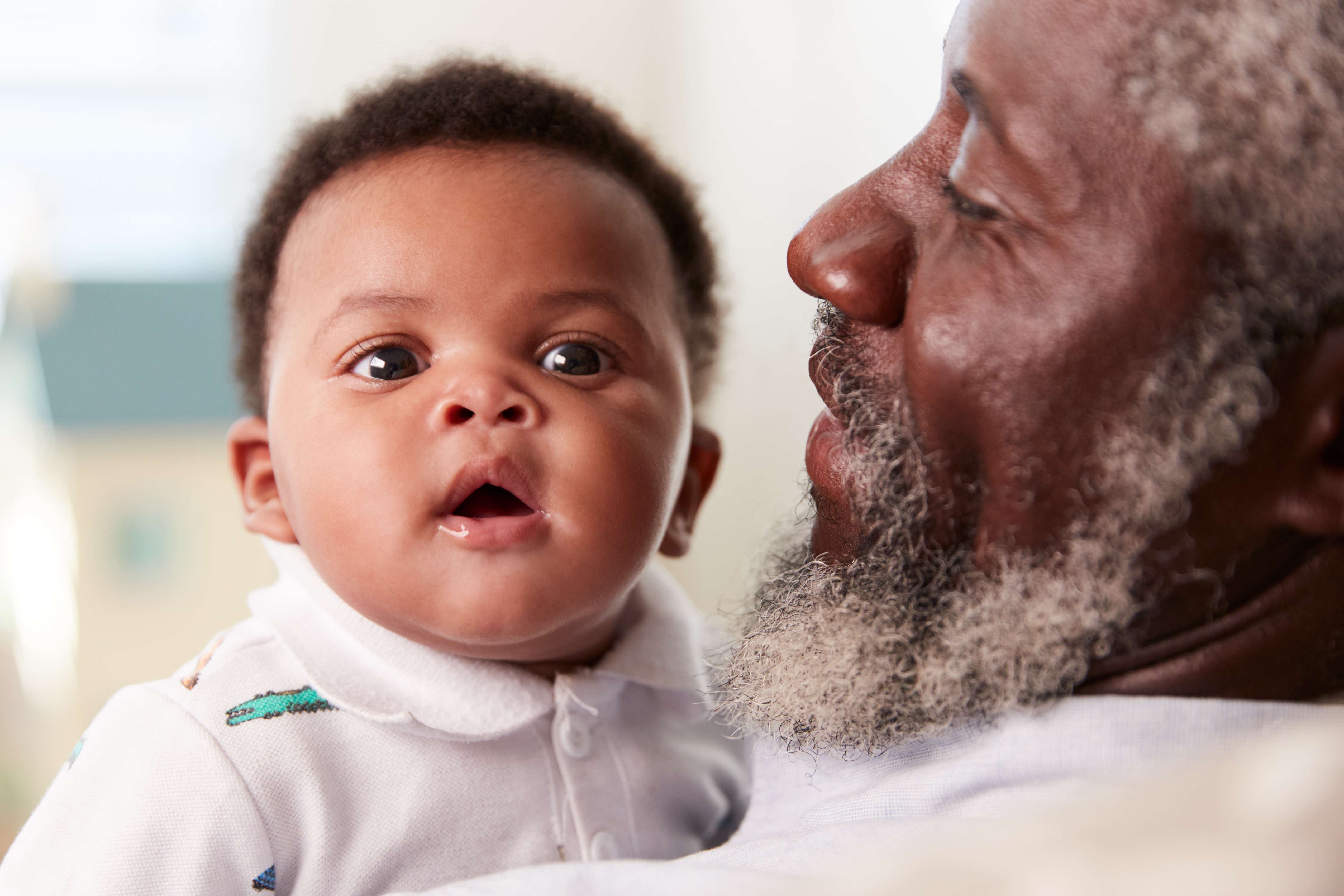 Grandfather with his baby grandchild