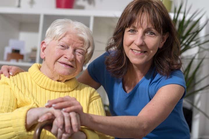 Older woman with her mother