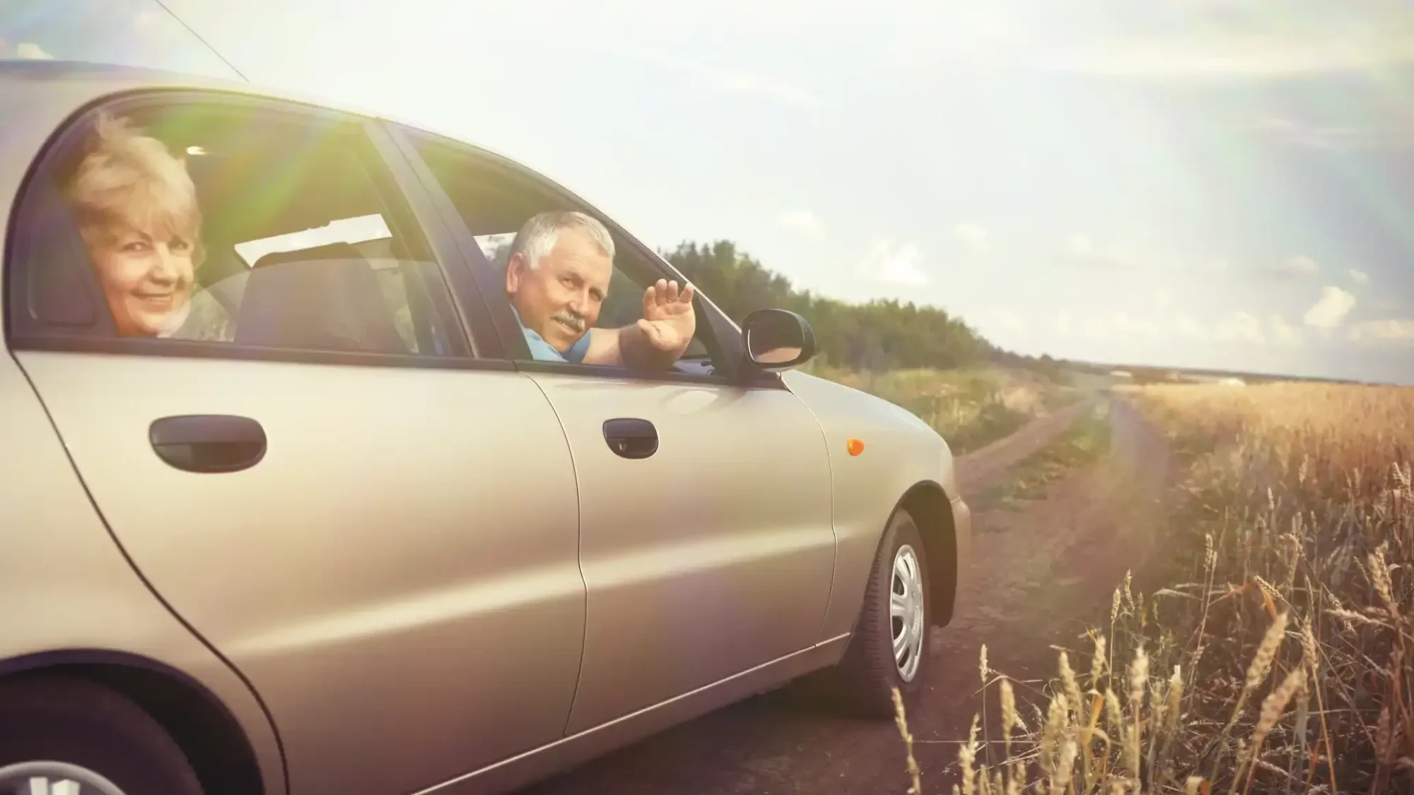 Man and woman in a car