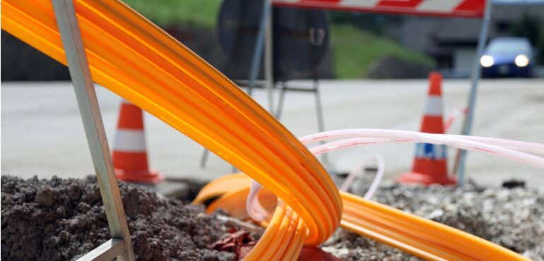 image of fibre-optic cables outside