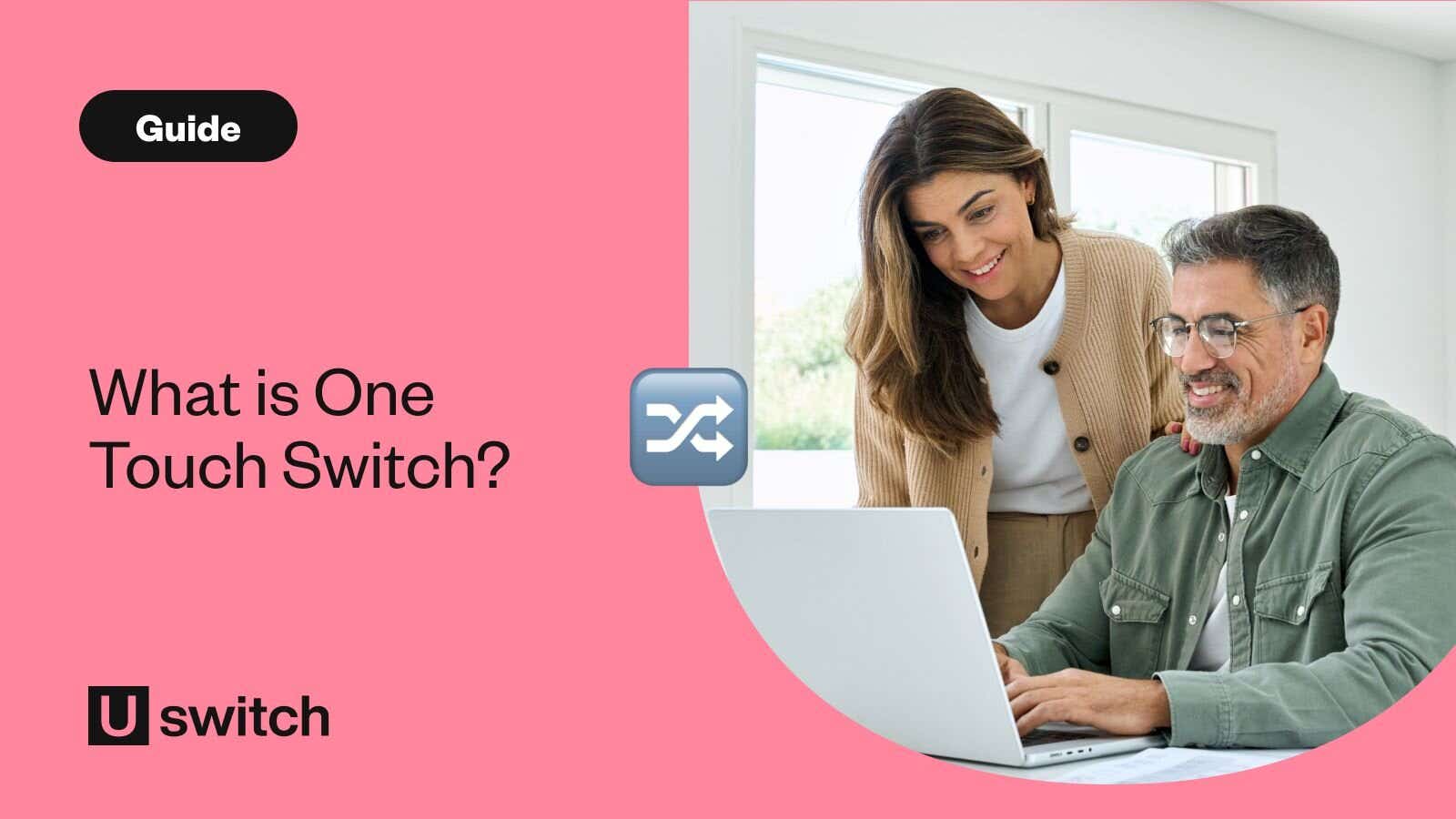 one touch switch broadband image with couple using laptop