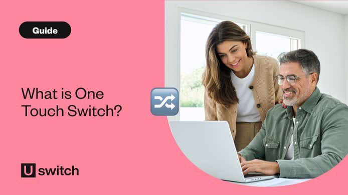 one touch switch broadband image with couple using laptop