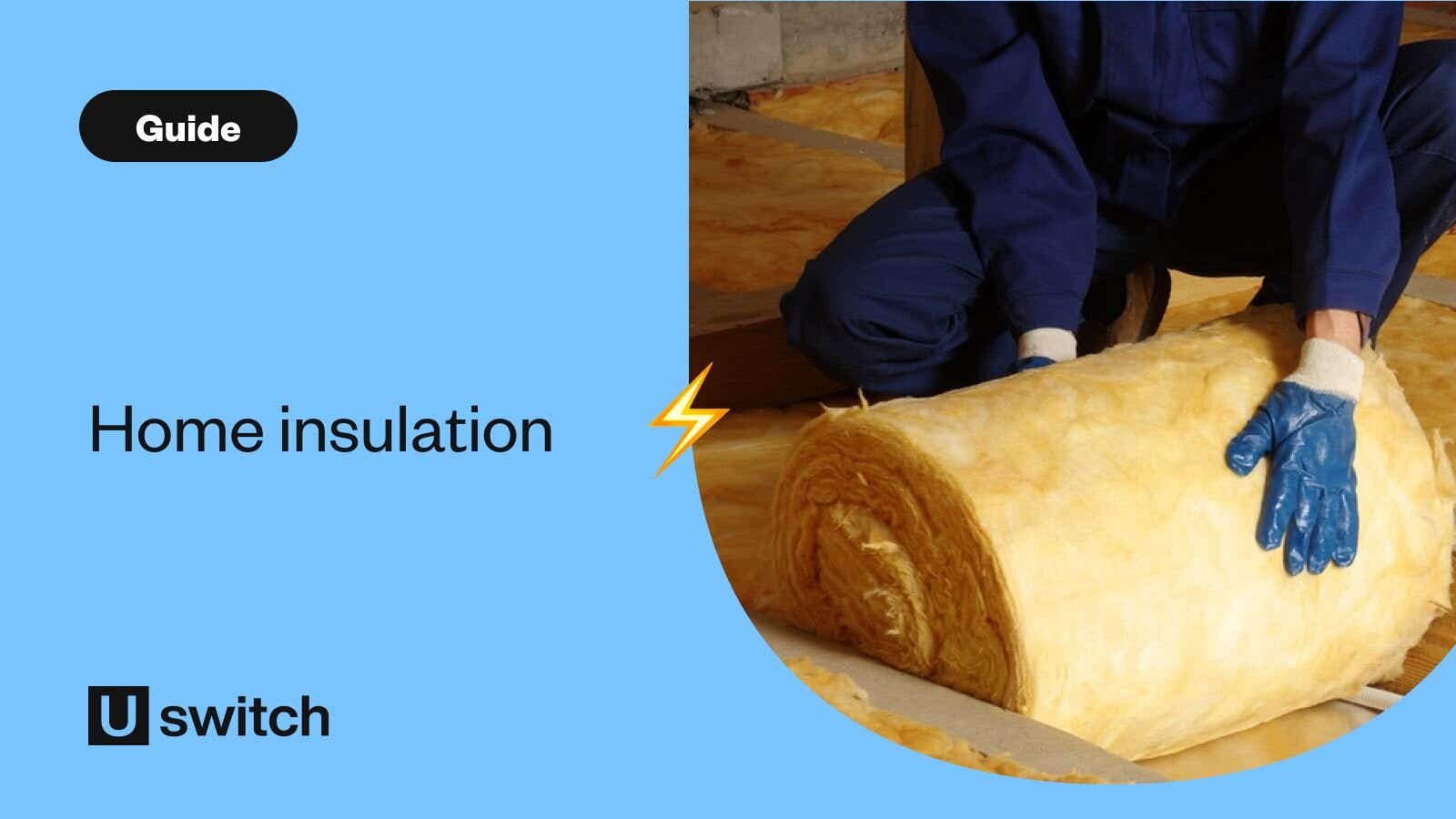 Person installing home insulation