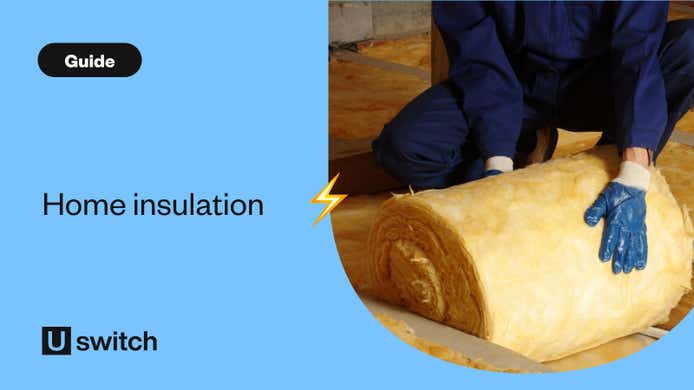 Person installing home insulation