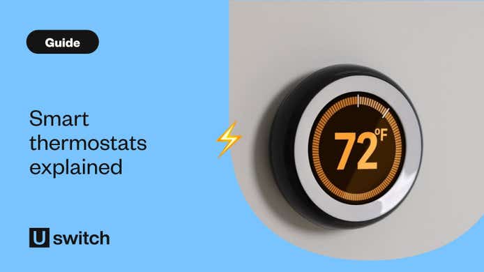 Smart thermostat on wall