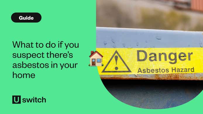 Tape outside of home with danger asbestos written on it