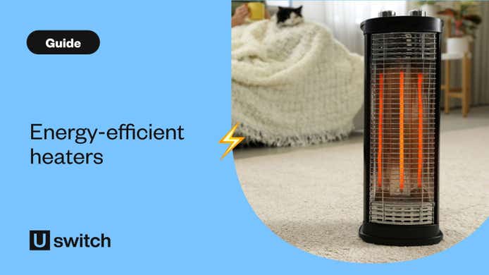 Standalone electric heater in living room