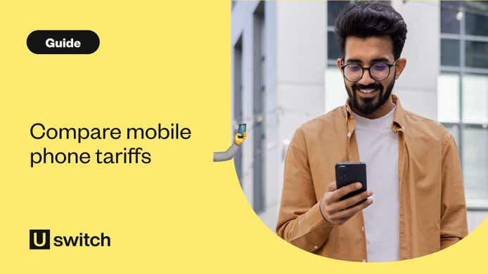 smiling man with mobile phone - compare mobile phone tariffs guide