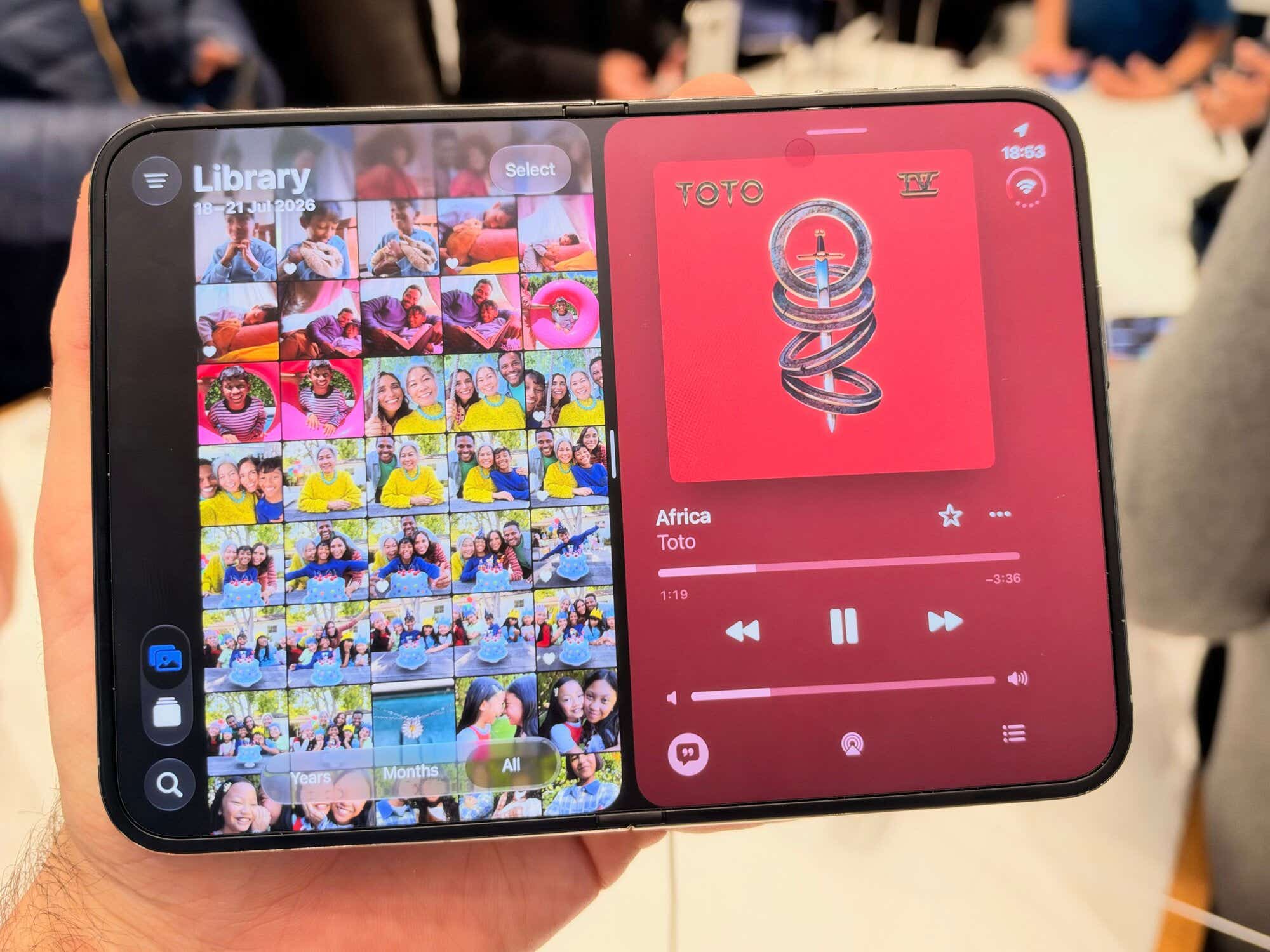 Unfolded iPhone Duo with Split View