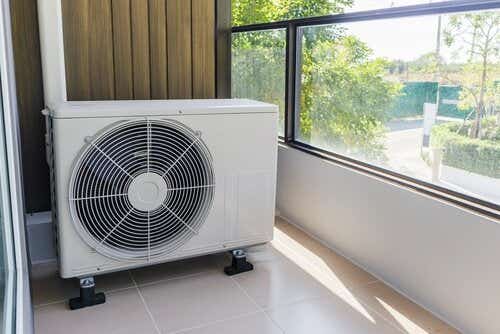 Air conditioner unit in summer