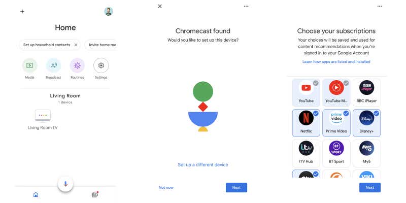 google home app finding the chromecast