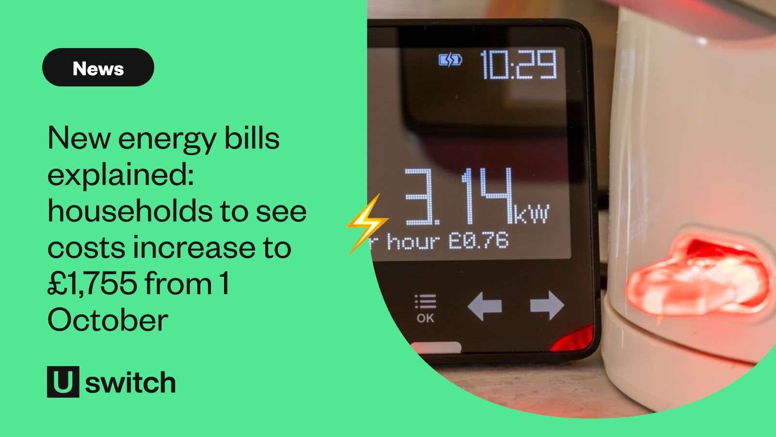 Kettle boiling next to smart meter