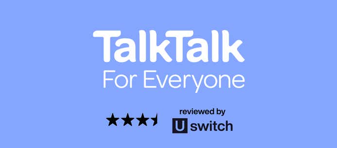 talktalk logo on a blue background