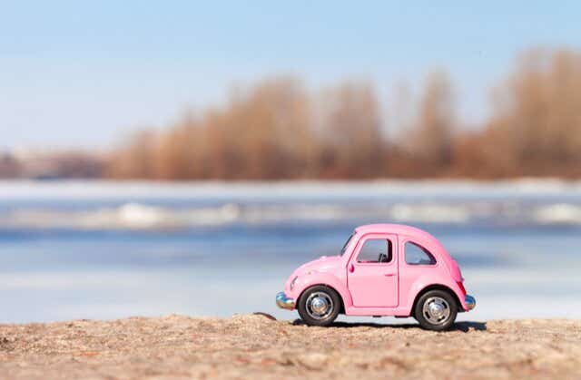 Tiny pink car