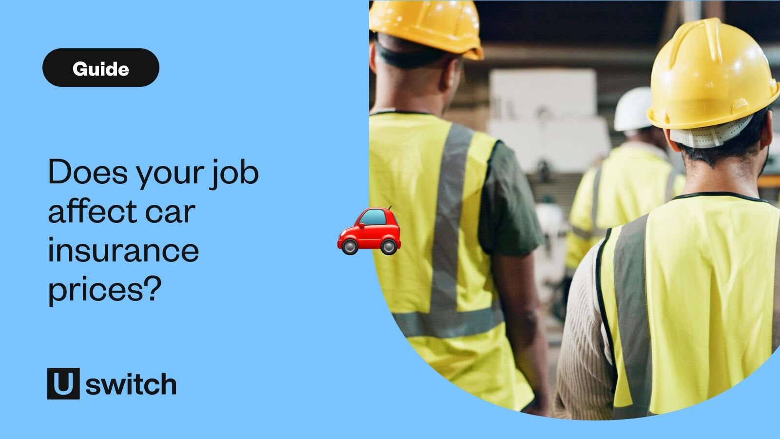 Two construction workers wearing hard hats and hi-vis jackets stood with their backs to the camera