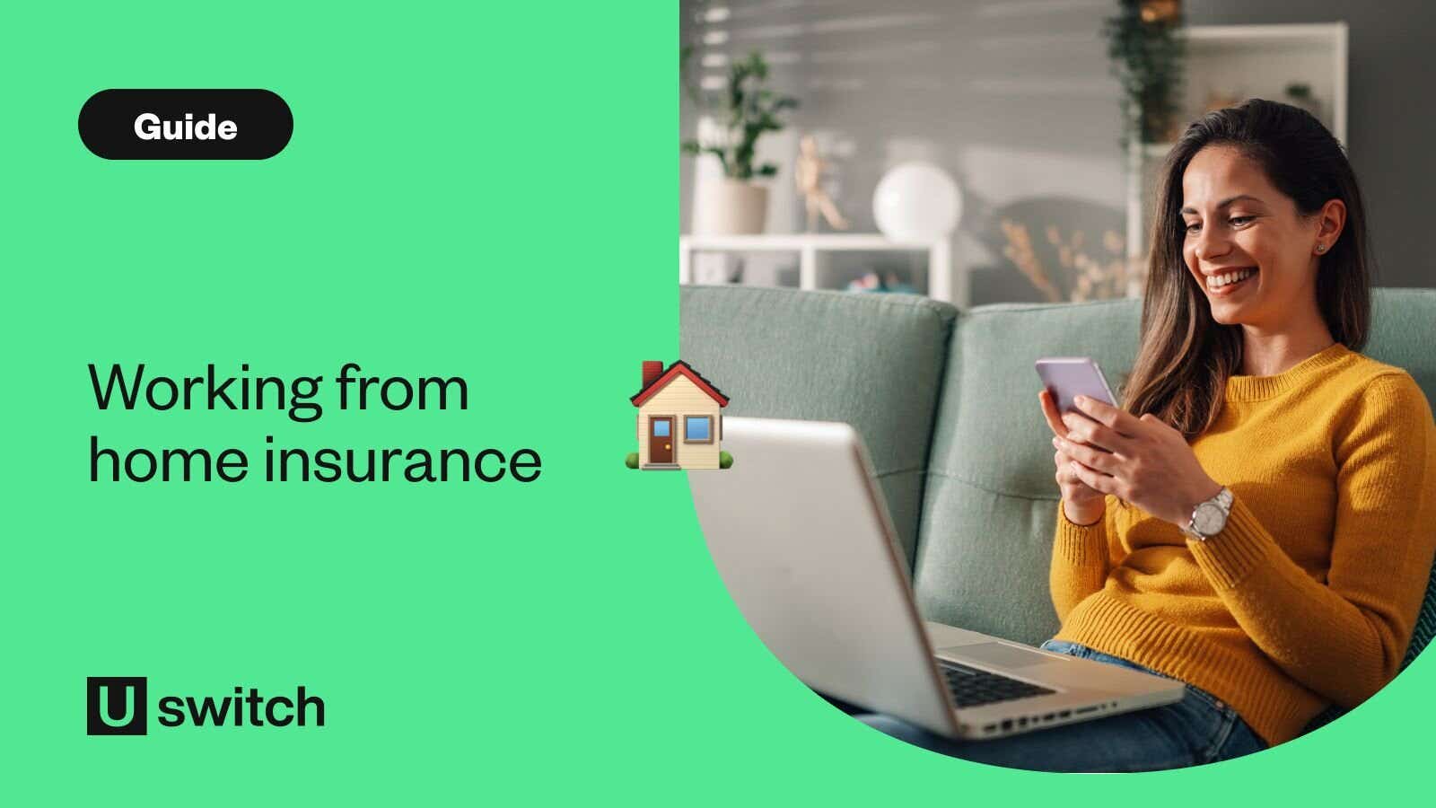 Woman working from home on sofa