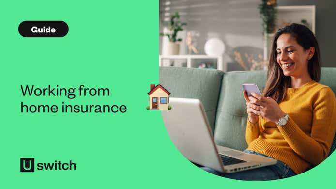 Woman working from home on sofa