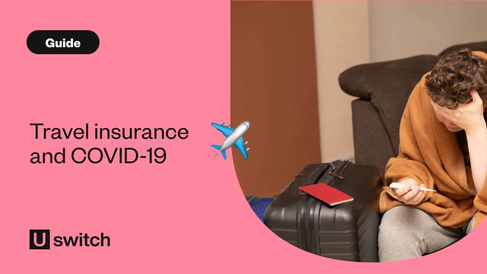 man feeling unwell next to suitcase