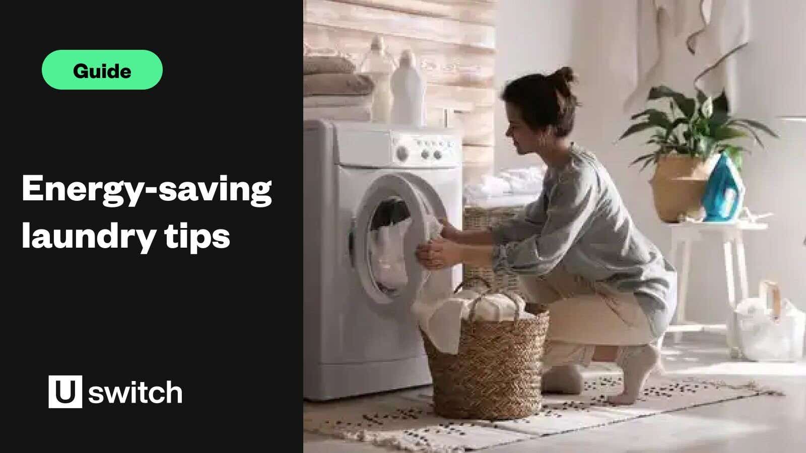 Woman loading washing machine