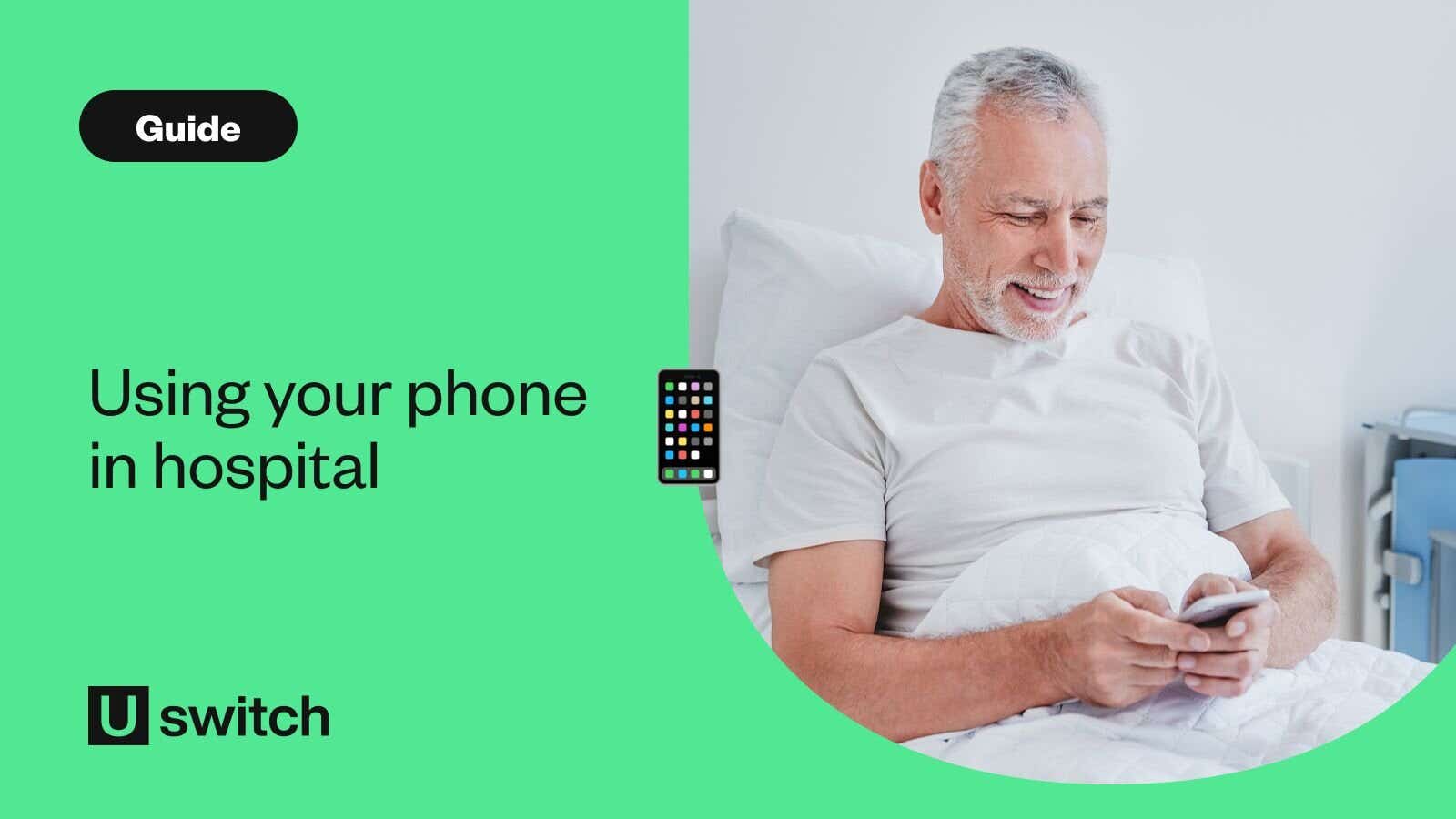 Man using his phone in hospital