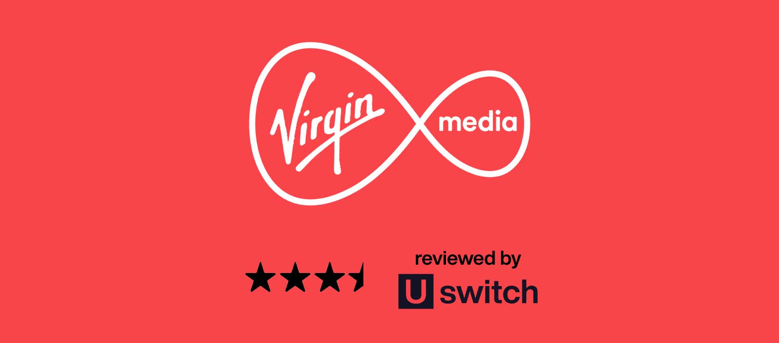 virgin media logo on a red background