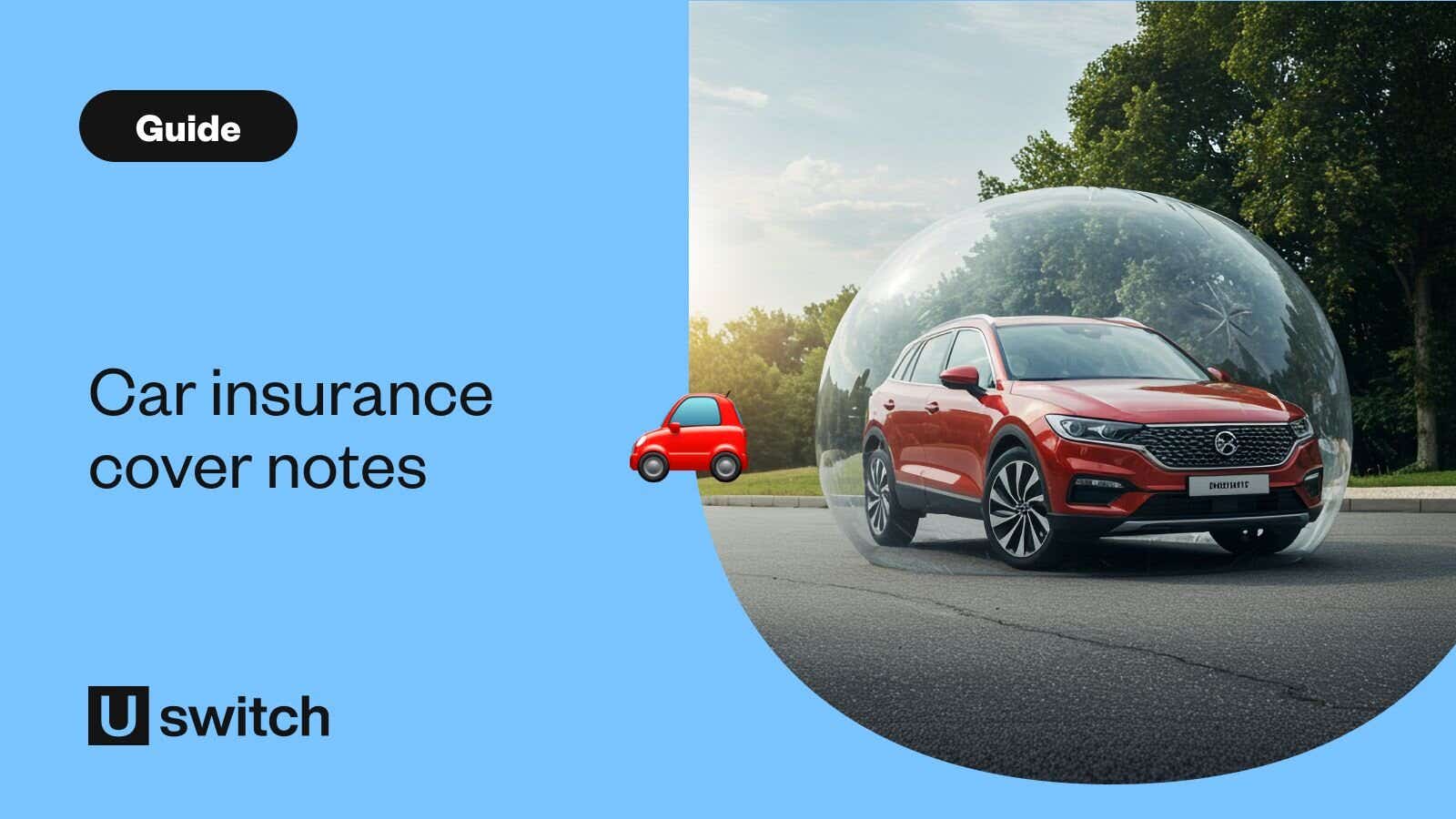 A red car in a protective bubble