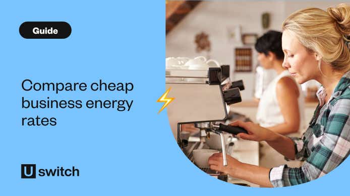 Woman in cafe using cheap business energy