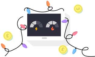 illustration of a smart meter with christmas lights