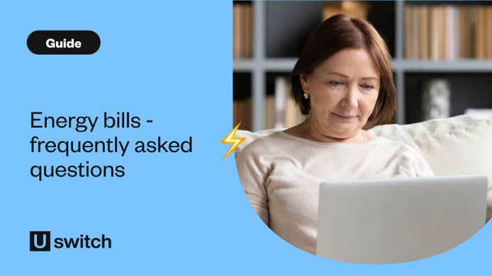 Woman finding answers to energy bill questions on computer