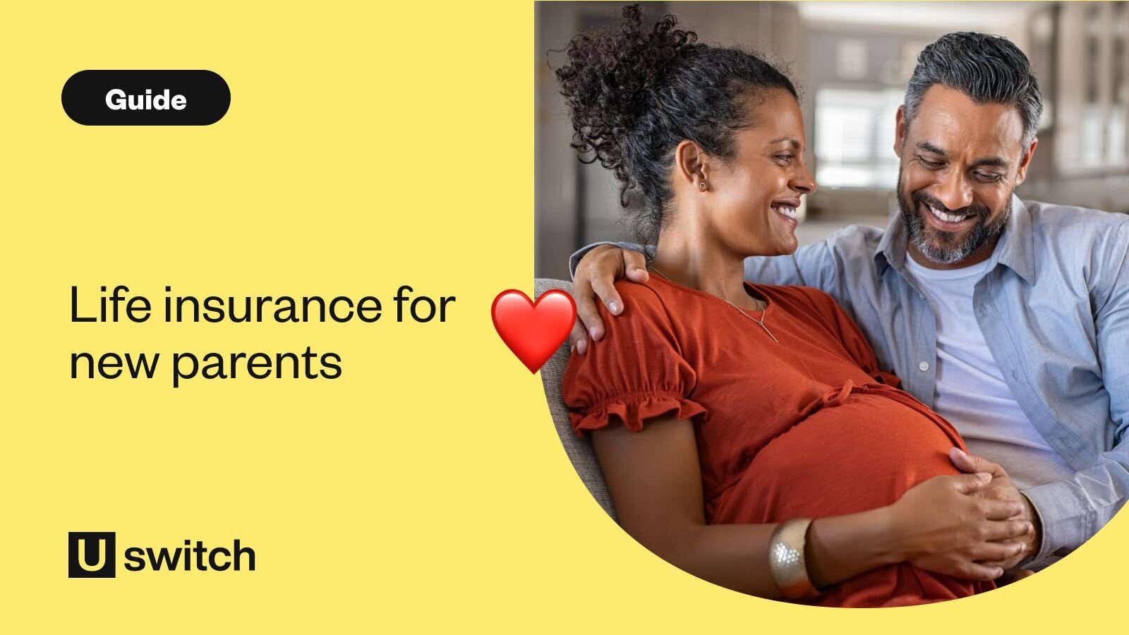 Pregnant woman and man smiling