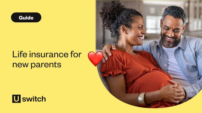 Pregnant woman and man smiling