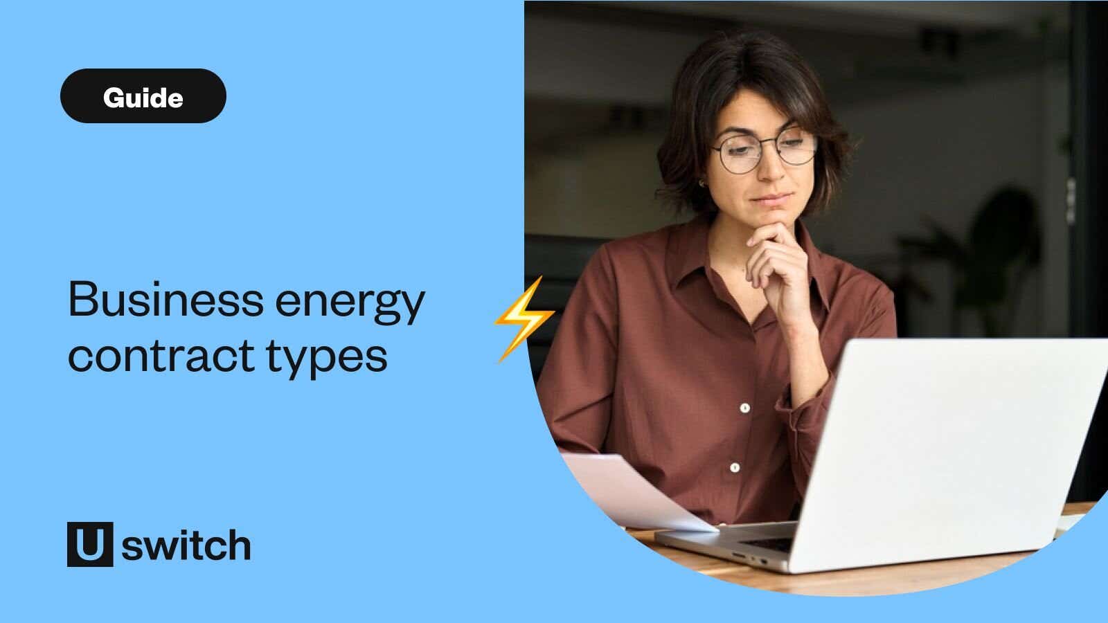 Businesswoman comparing business energy contracts