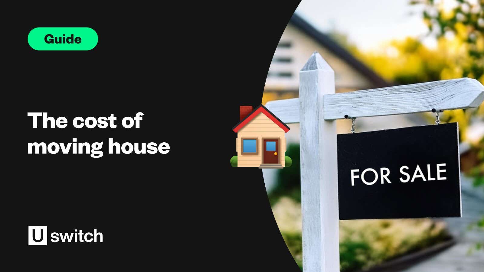 Feature image of a house for sale sign alongside the title 'The cost of moving house'