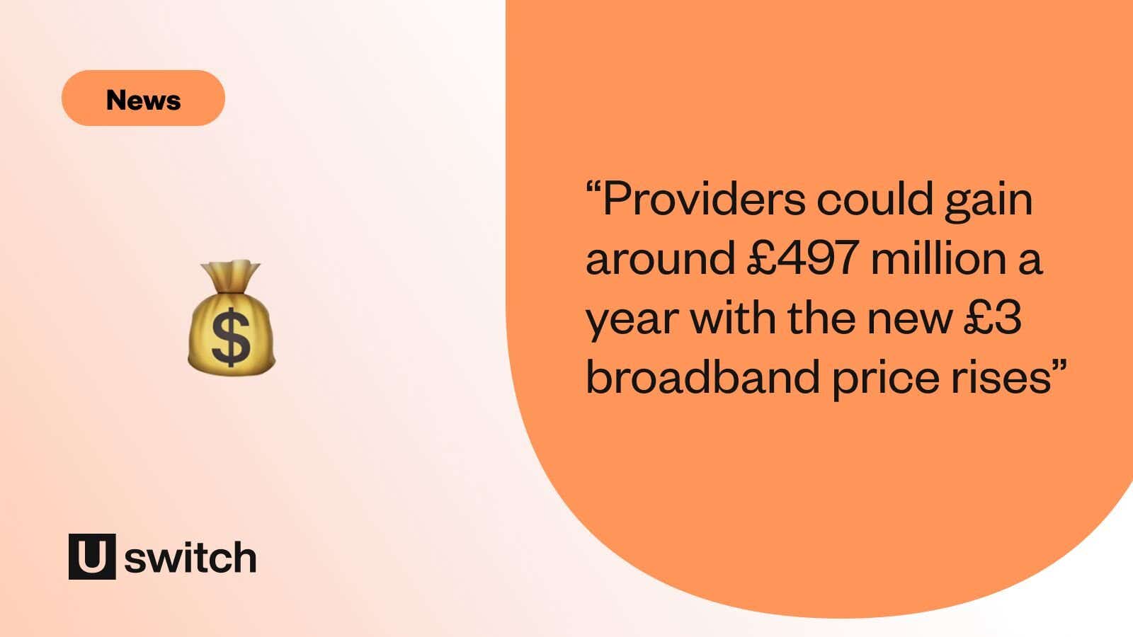 A money bag emoji next to a quote stating how much money providers stand to make after new Ofcom rules come in. 