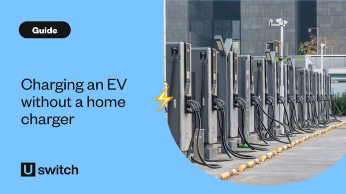 Rack of EV charging points in car park