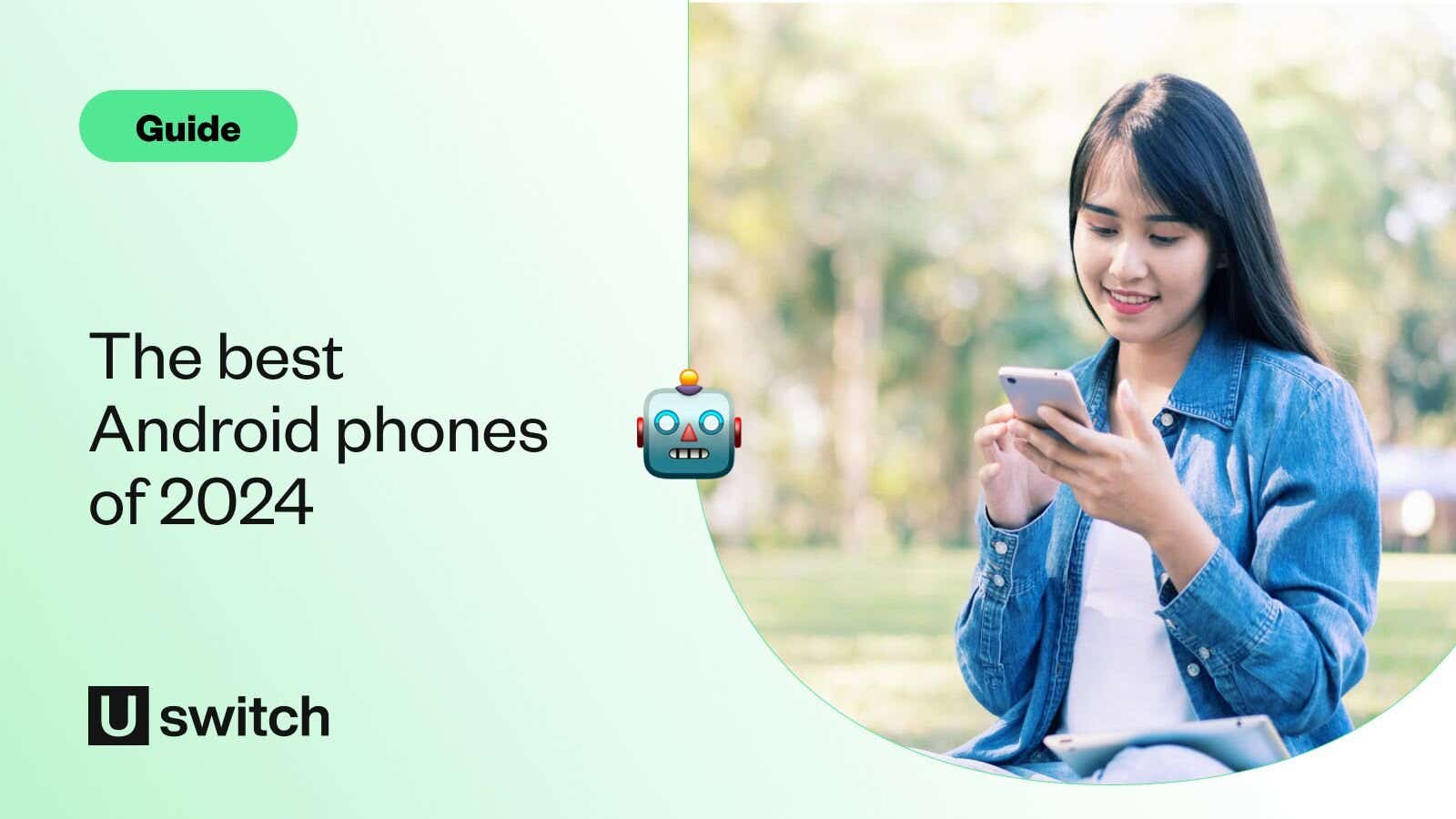 Woman sitting in park happily looking at her phone