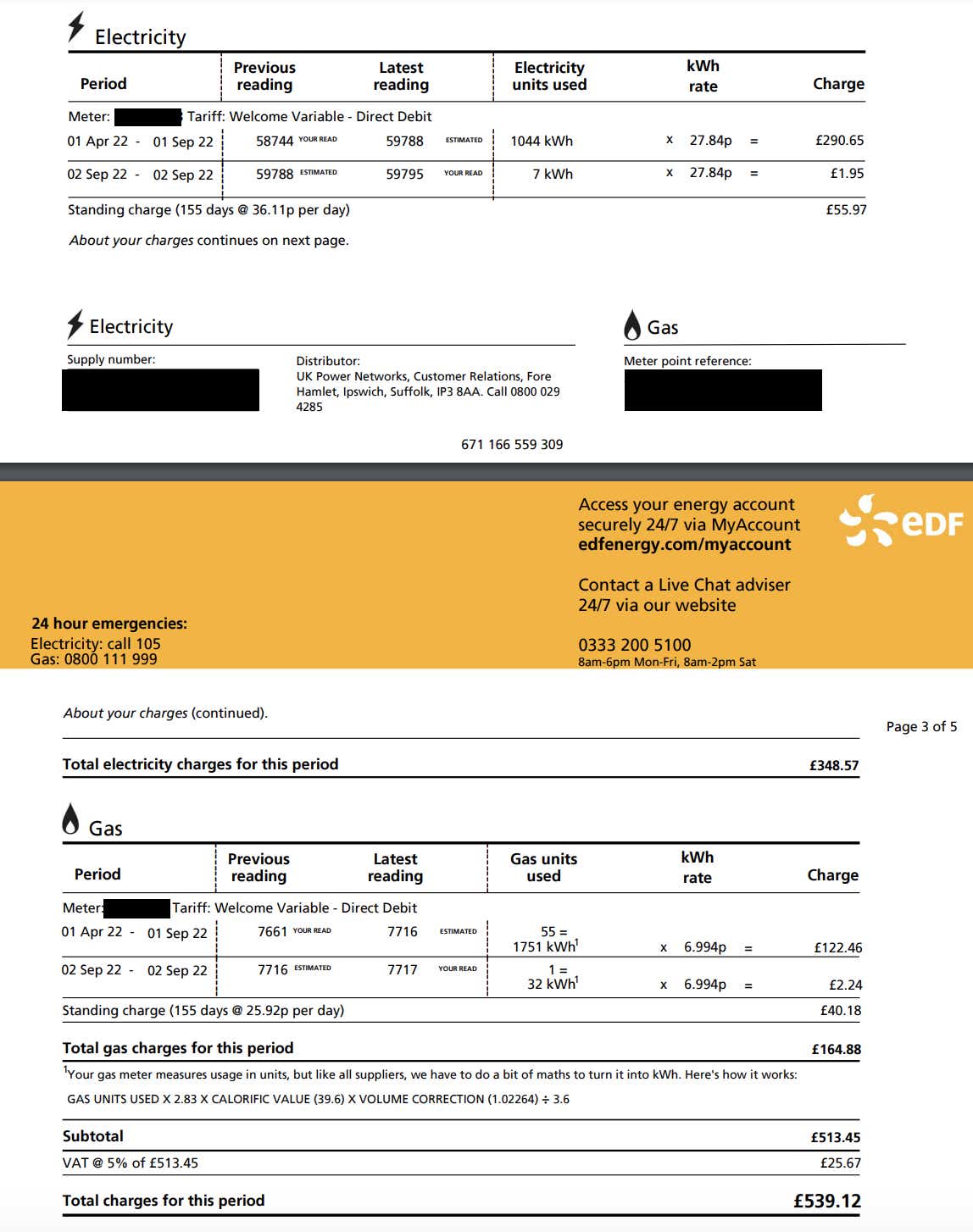 edf energy bill