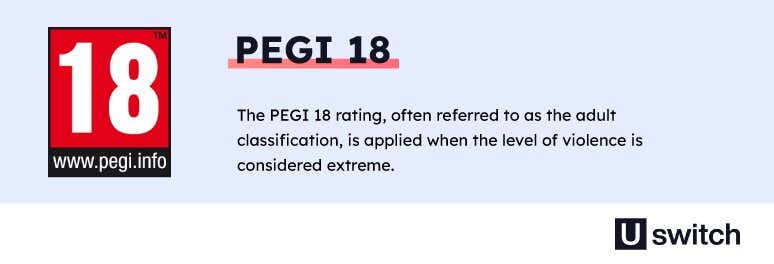 PEGI 18 rating is referred to as adult classification and is applied when the level of violence is extreme