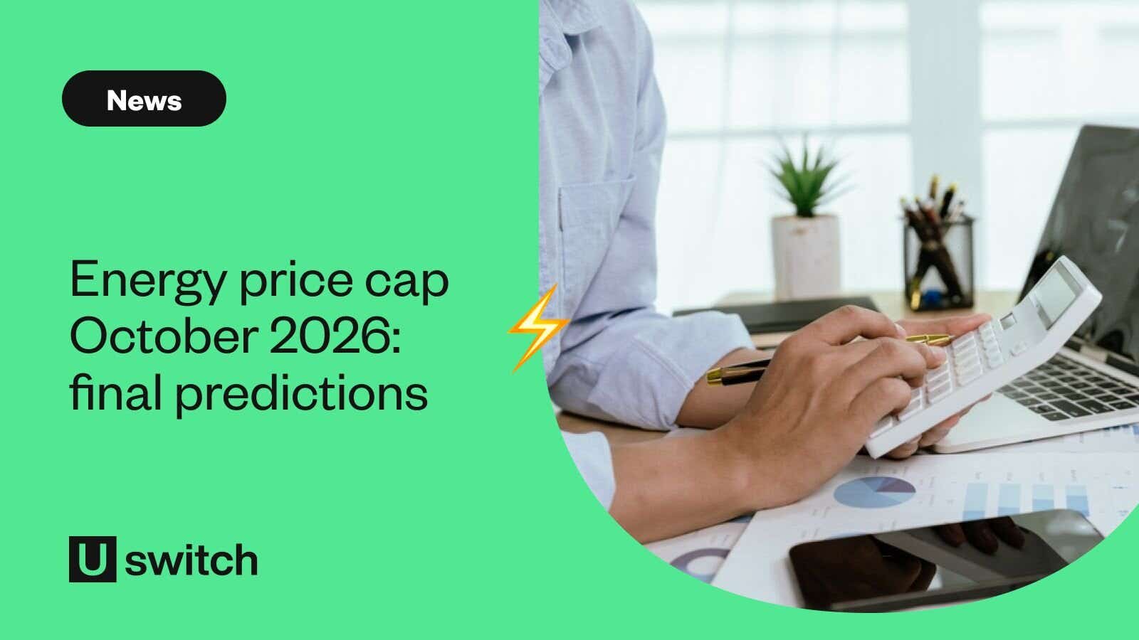 Person working out price cap on calculator with computer 