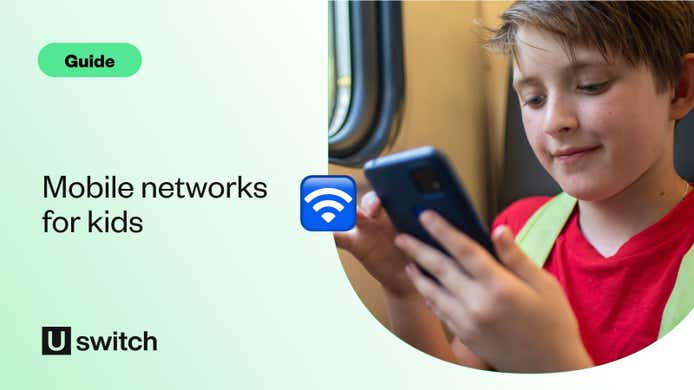 best network for teens and kids guide - young boy using a smartphone on the train