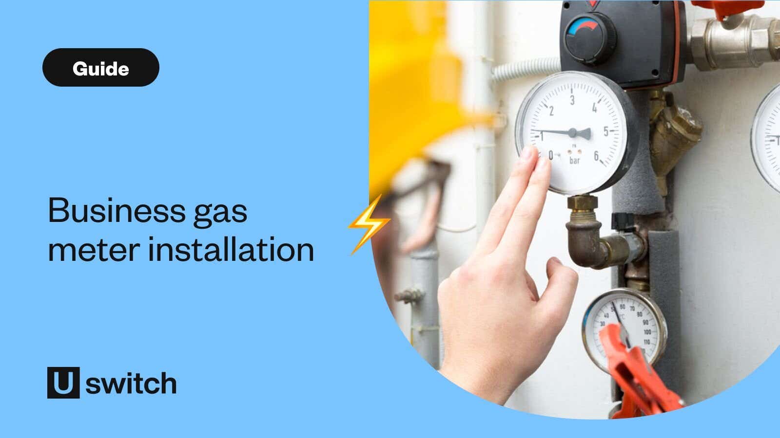 Business gas meter being installed