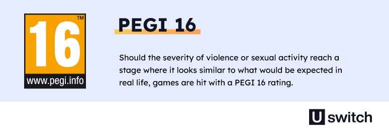 If a game shows violence or sexual activity which looks similar to what would be expected in real life it's given a PEGI 16 rating
