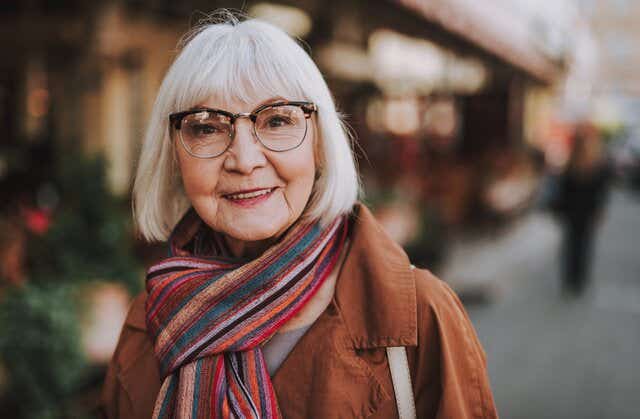 Older lady wearing glasses