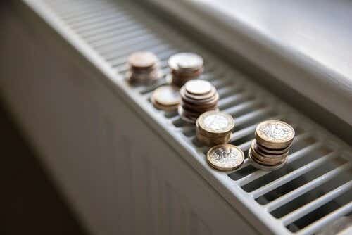 Coins on radiator