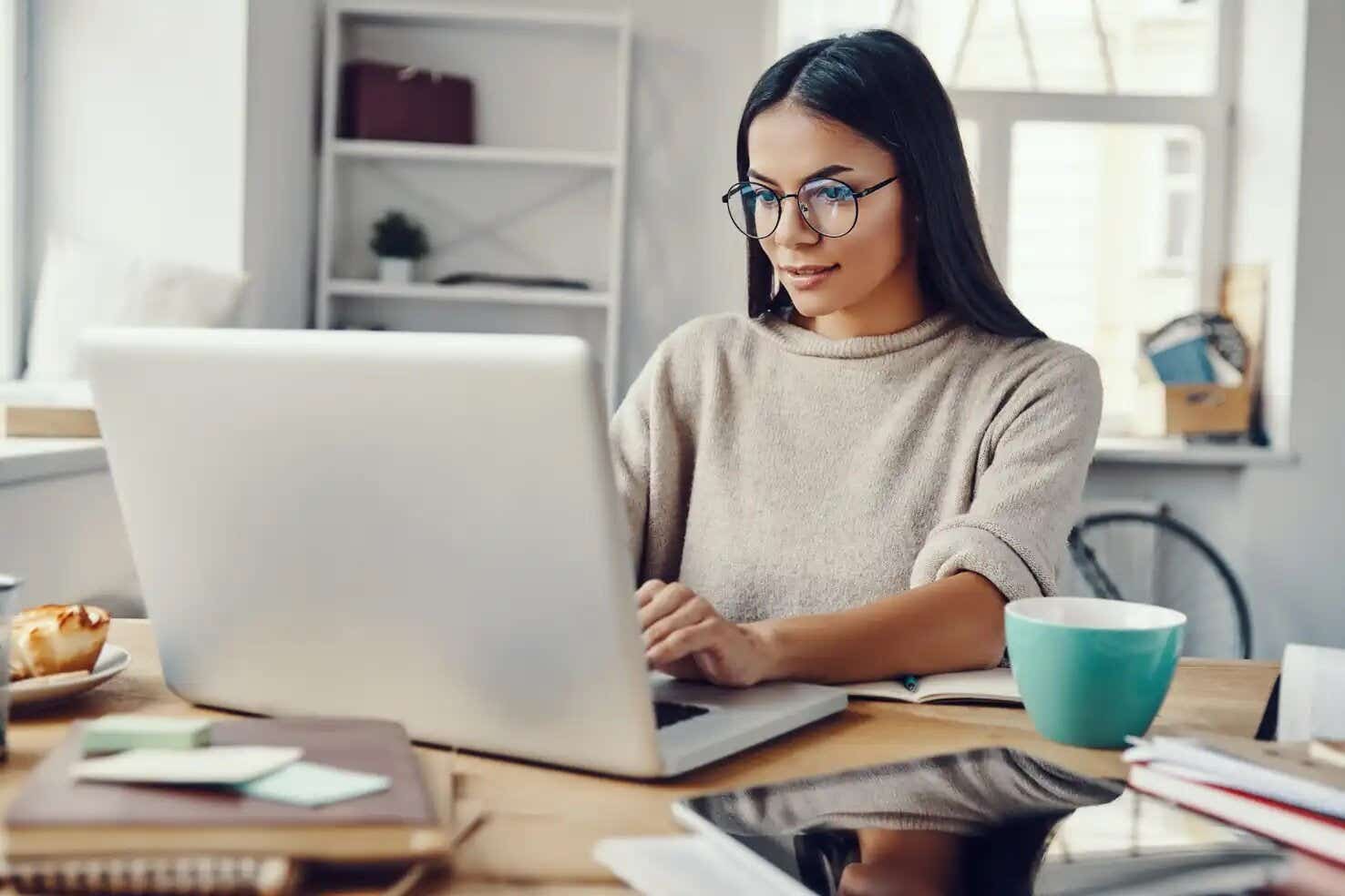 Woman working from home