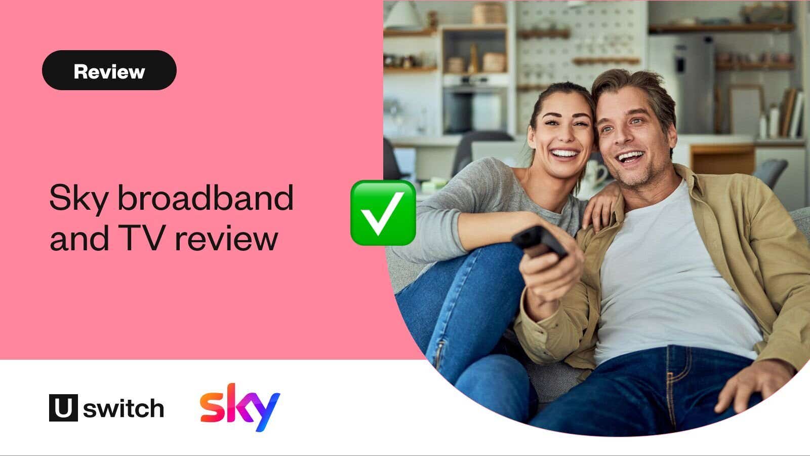 sky logo with a uswitch 4 star rating on a light blue background