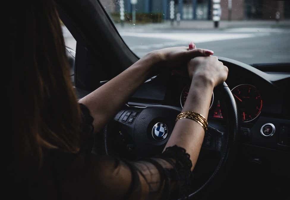 Woman driving newly insured car