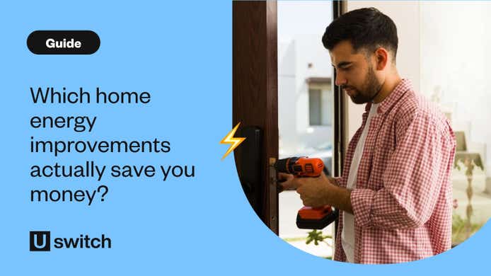 Man drilling into wall to make home energy improvements