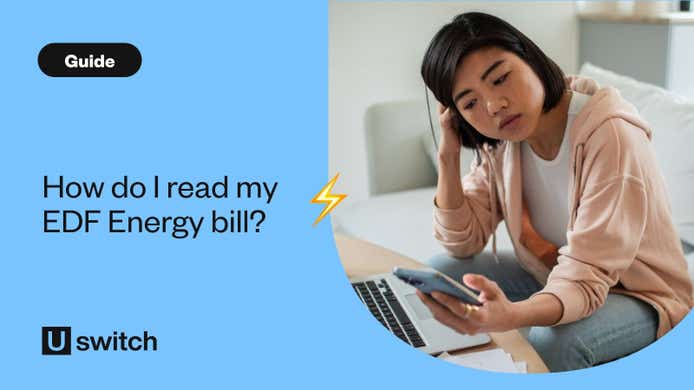 woman reading her EDF energy bill